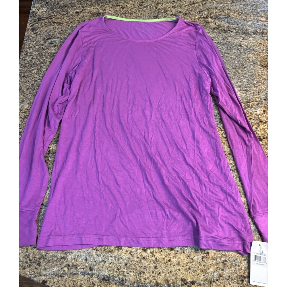 NWT Vera Bradley Women's Coco Knit Layer Long Sleeve Top Purple Size L